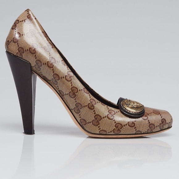 Gucci Beige/Ebony GG Hysteria Leather Pumps 37 - Picture 1 of 8